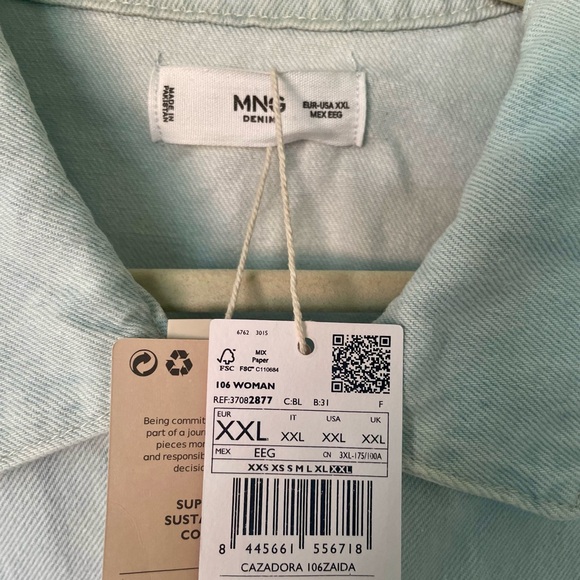 NWT Mango Zip Jean Jacket - Picture 7 of 10